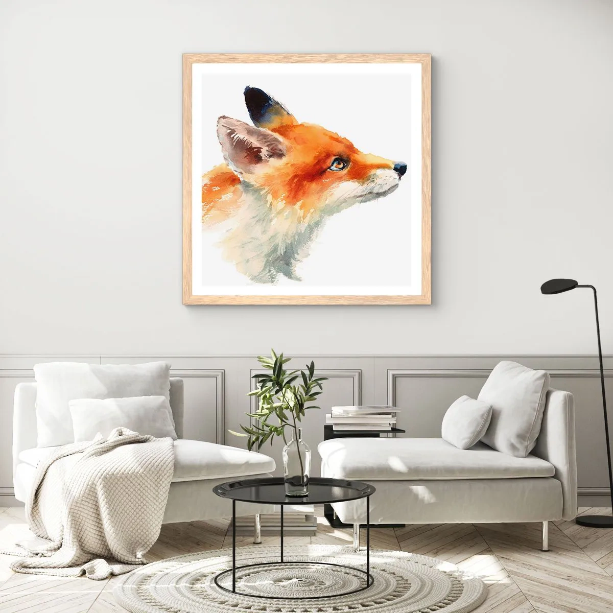 Poster in light oak frame - Never Too Careful - 50x50 cm