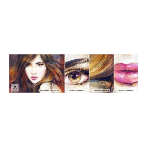 Photo Wallpaper Sample Standard Eco - Penny for Your Thoughts - Woman's Face, Portrait of a Woman, Hair - 100x30 cm