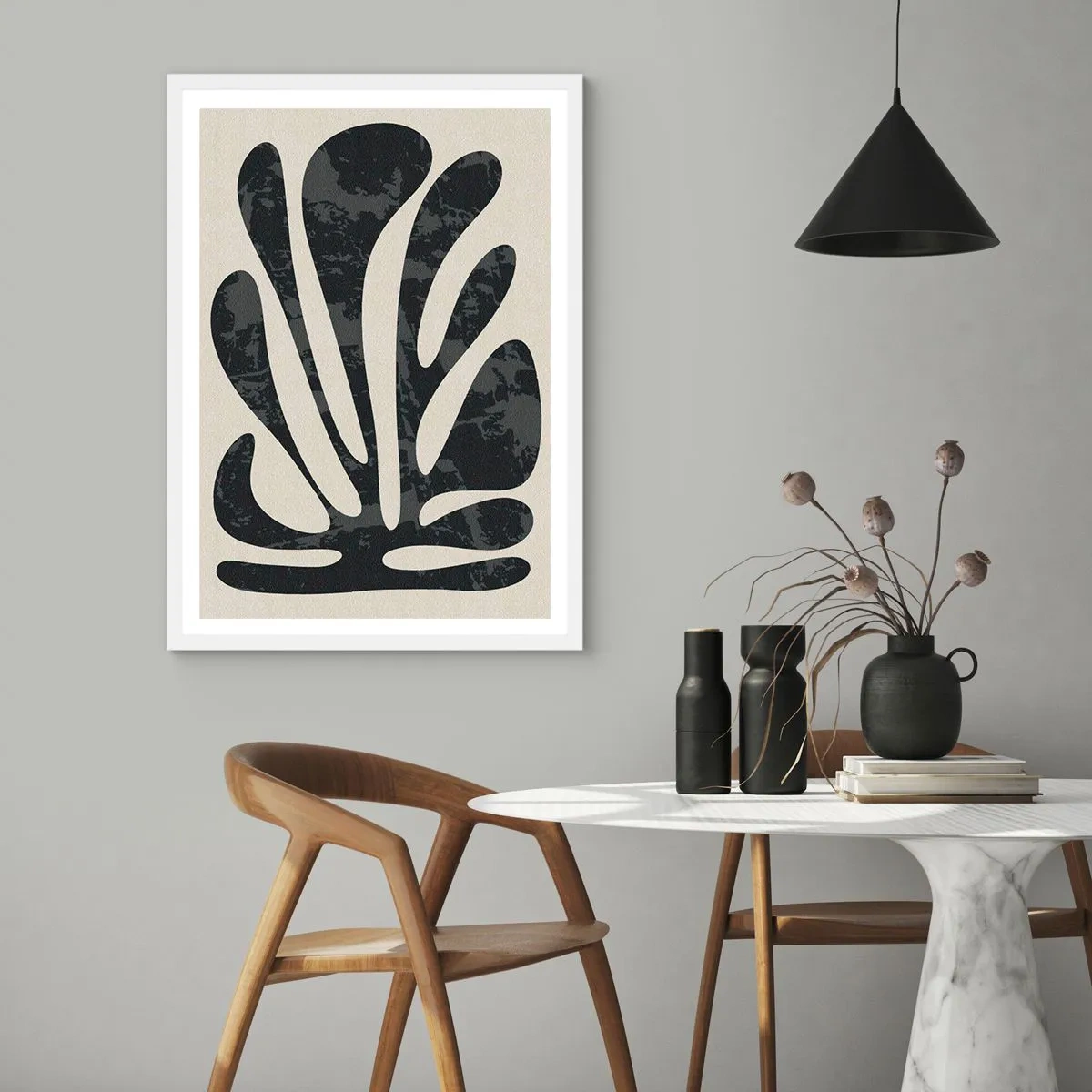 Poster in white frmae - Multi-Finger Abstract - 61x91 cm