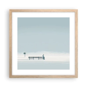 Poster in light oak frame - Yes, I Am Waiting - 40x40 cm