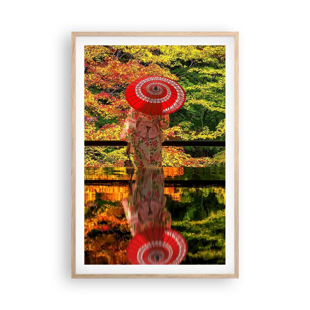 Poster in light oak frame - In a Temple of Nature - 61x91 cm