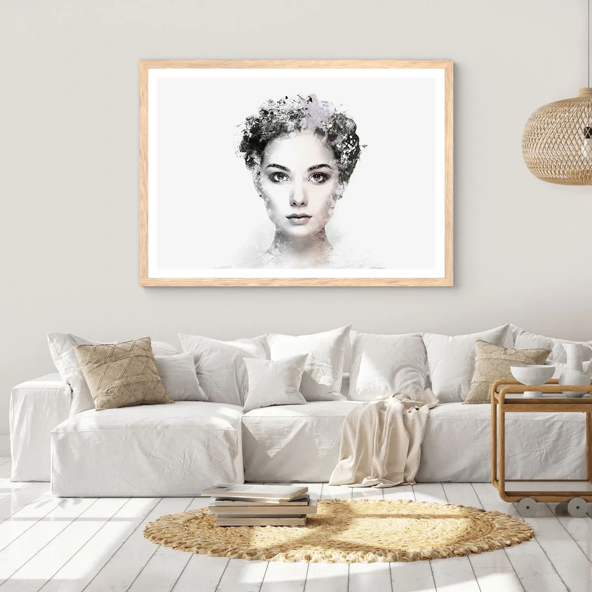 Poster in light oak frame - Extremely Stylish Portrait - 91x61 cm