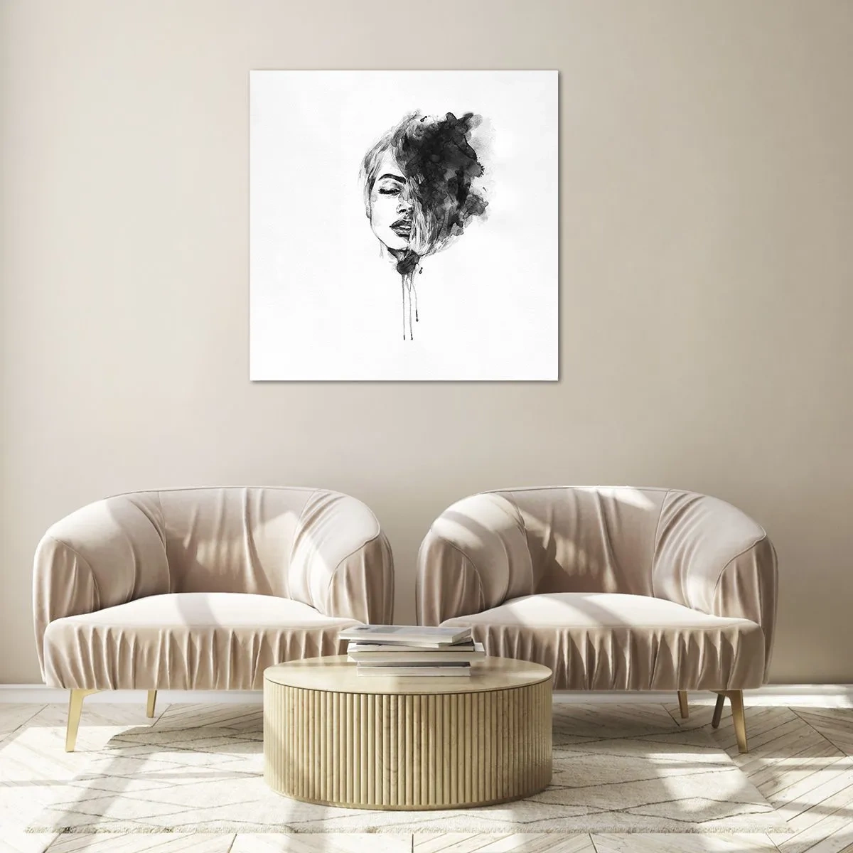 Glass picture - What Does a Girl Dream about? - 50x50 cm