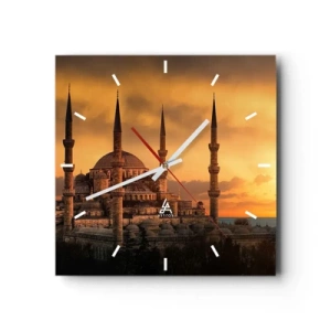 Wall clock - Clock on glass - God Is Great - 30x30 cm