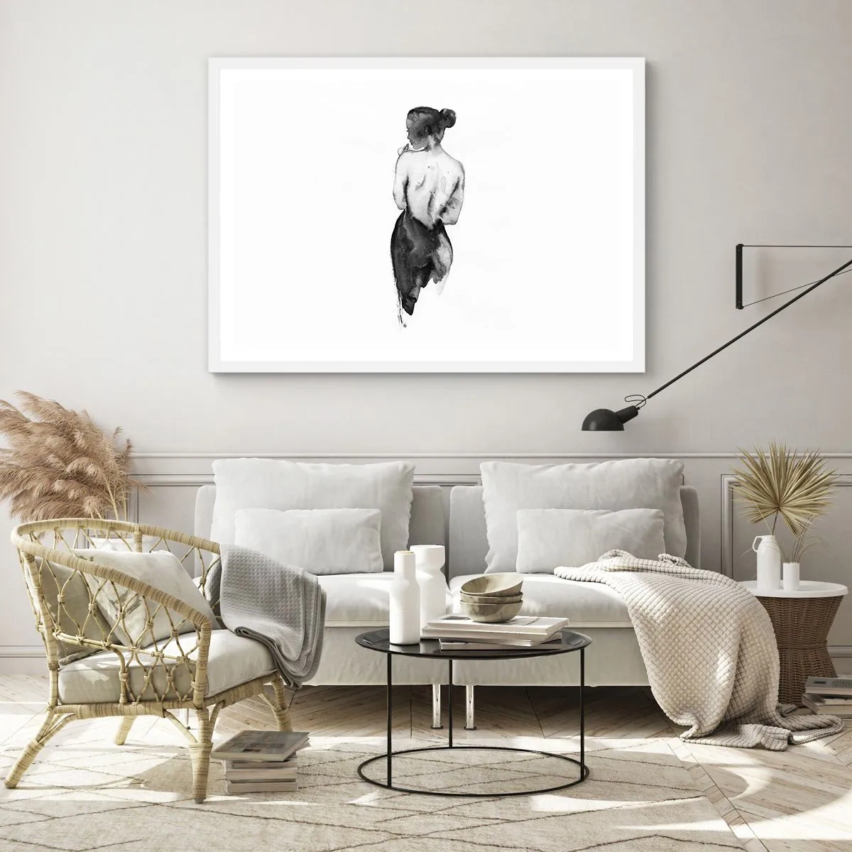 Poster in white frmae - By Her Side the World Disappears - 50x40 cm