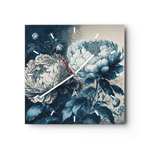 Wall clock - Clock on glass - Matched Couple - 40x40 cm