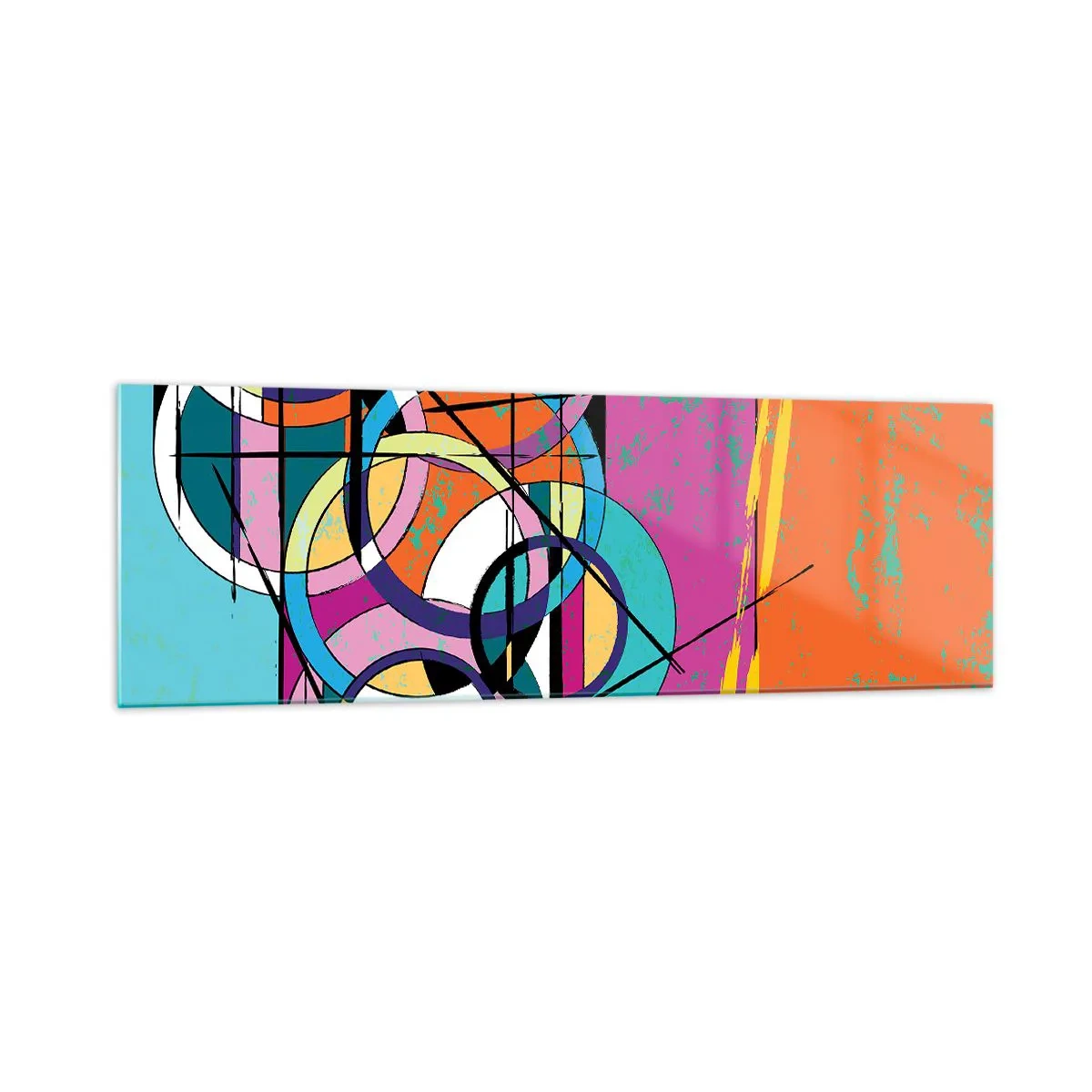 Glass picture - Wheels Go Round and Round - 160x50 cm