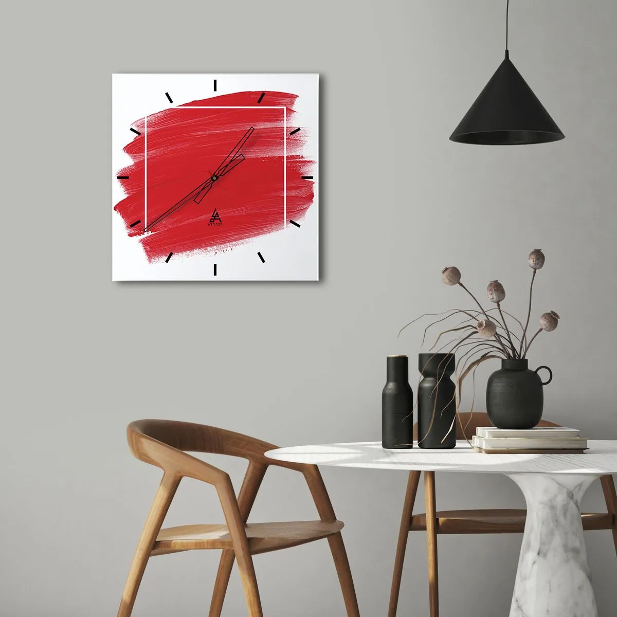 Wall clock - Clock on glass - Without a Frame - 40x40 cm