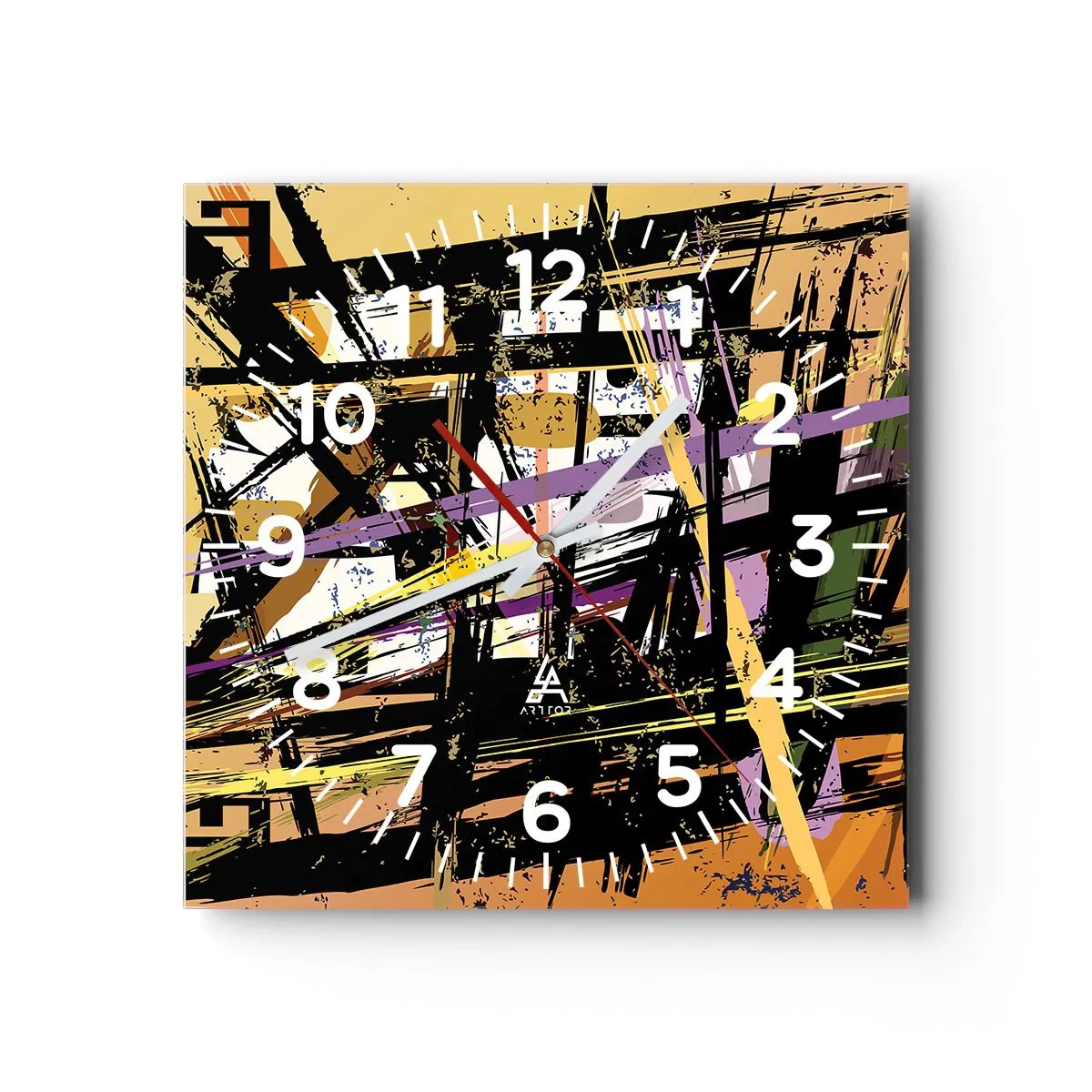 Wall clock - Clock on glass - Sharp Cuts - 30x30 cm
