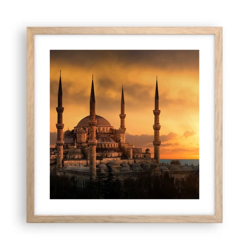 Poster in light oak frame - God Is Great - 40x40 cm