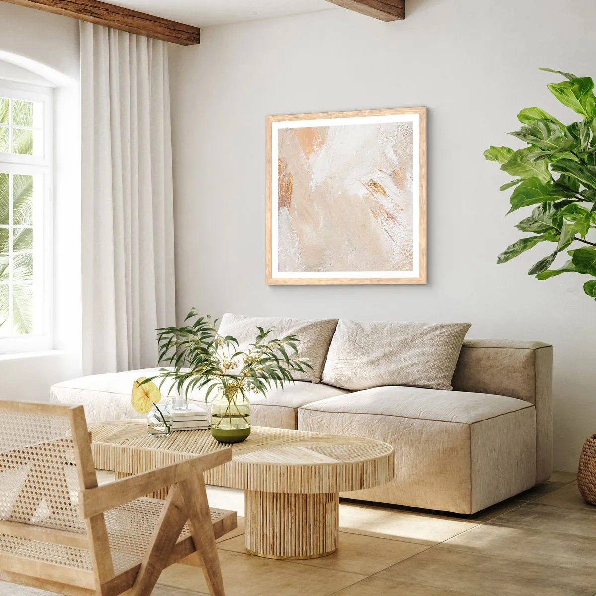 Poster in light oak frame - Pastel Composition - 60x60 cm