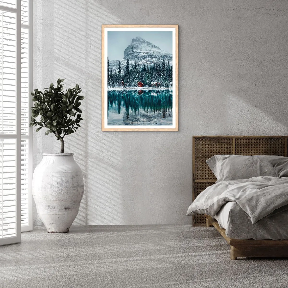 Poster in light oak frame - Canadian Retreat - 40x50 cm