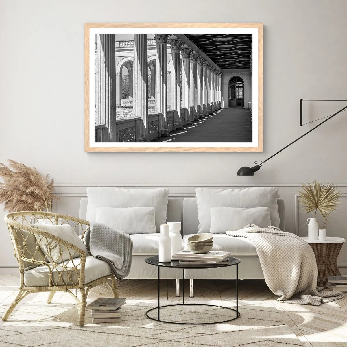 Poster in light oak frame - Sunny Arcade - 91x61 cm