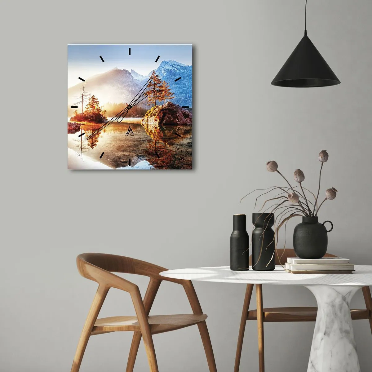 Wall clock - Clock on glass - Nature in New Light - 30x30 cm