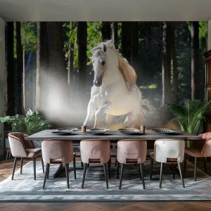 Photo Wallpaper Premium Sand - Straight from a Fantasy Book - Animals, Horse, Landscape - 200x140 cm