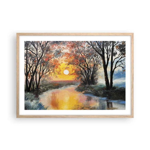 Poster in light oak frame - Autumn Impressions - 70x50 cm