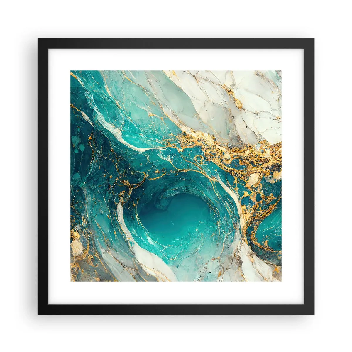 Poster in black frame - Composition with Veins of Gold - 40x40 cm