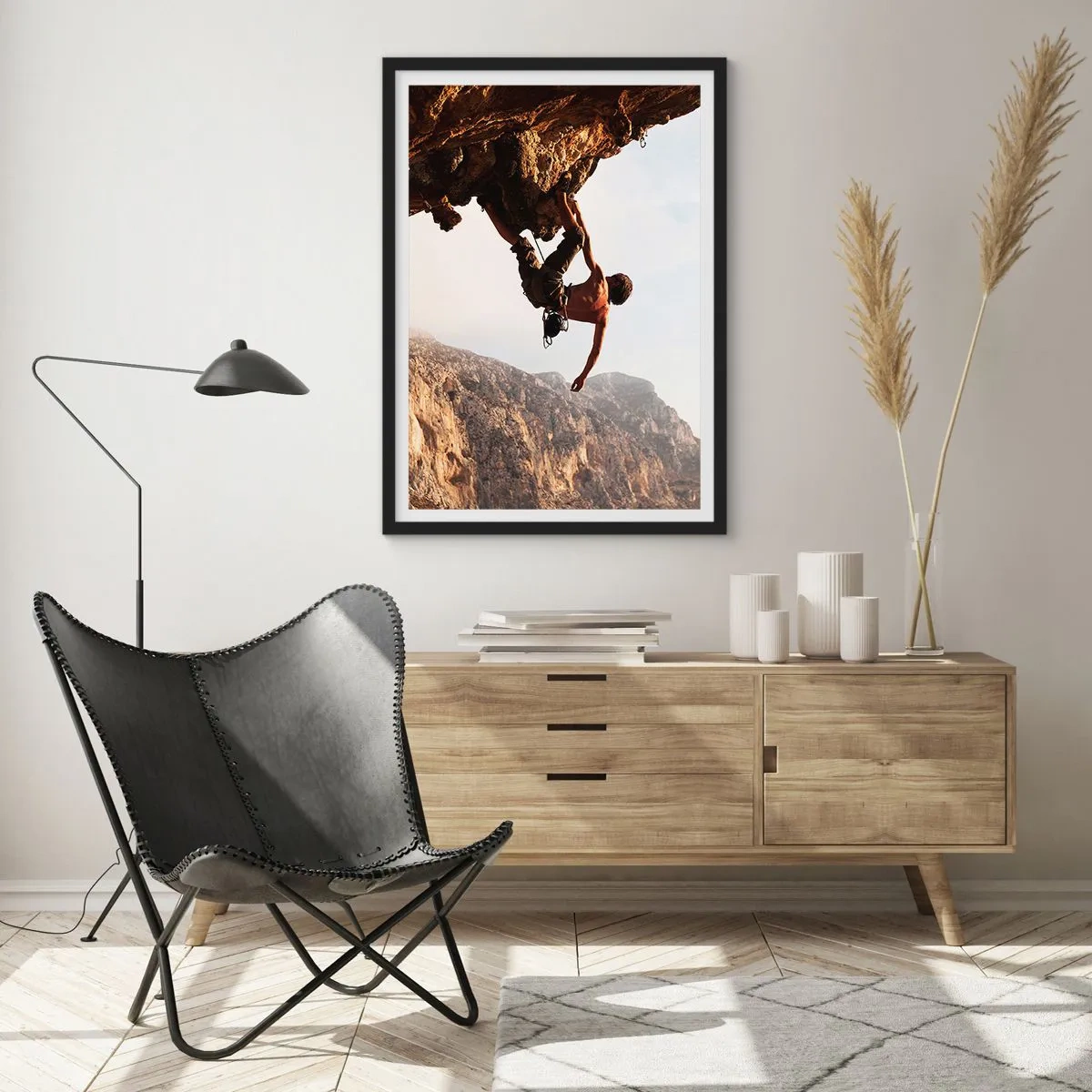 Poster in black frame - The Whole World on a Sharp Cliff - 70x100 cm