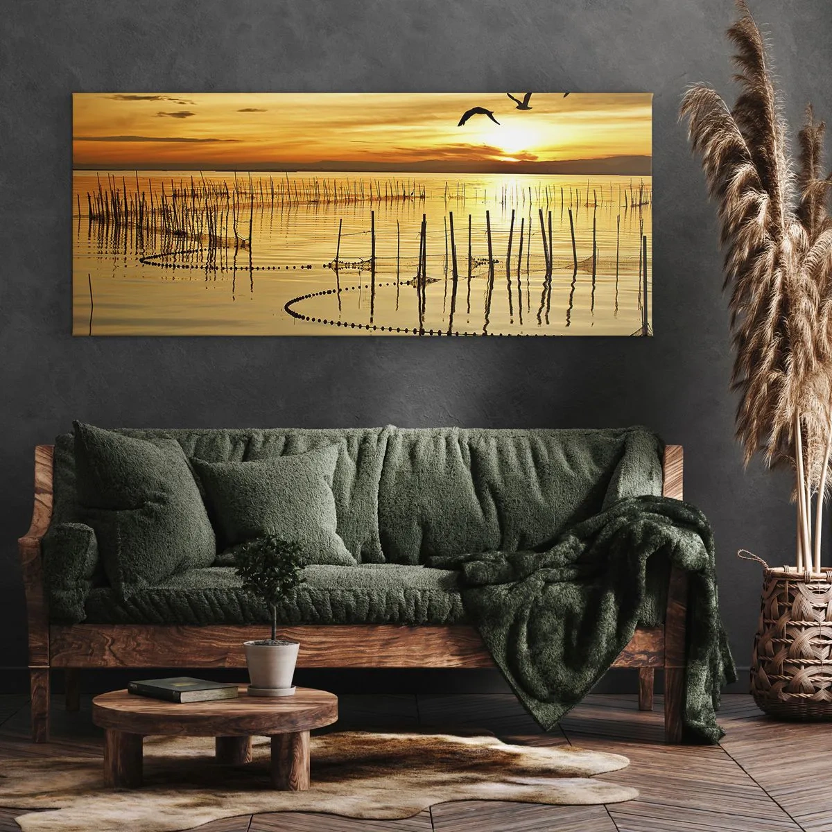 Canvas picture - At a Fishery - 90x30 cm
