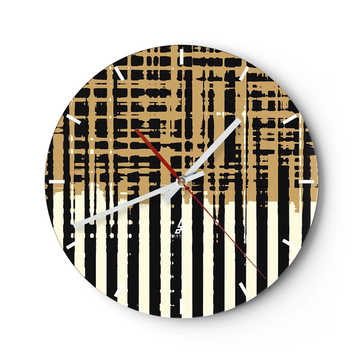 Wall clock - Clock on glass - Architectural Abstract - 40x40 cm