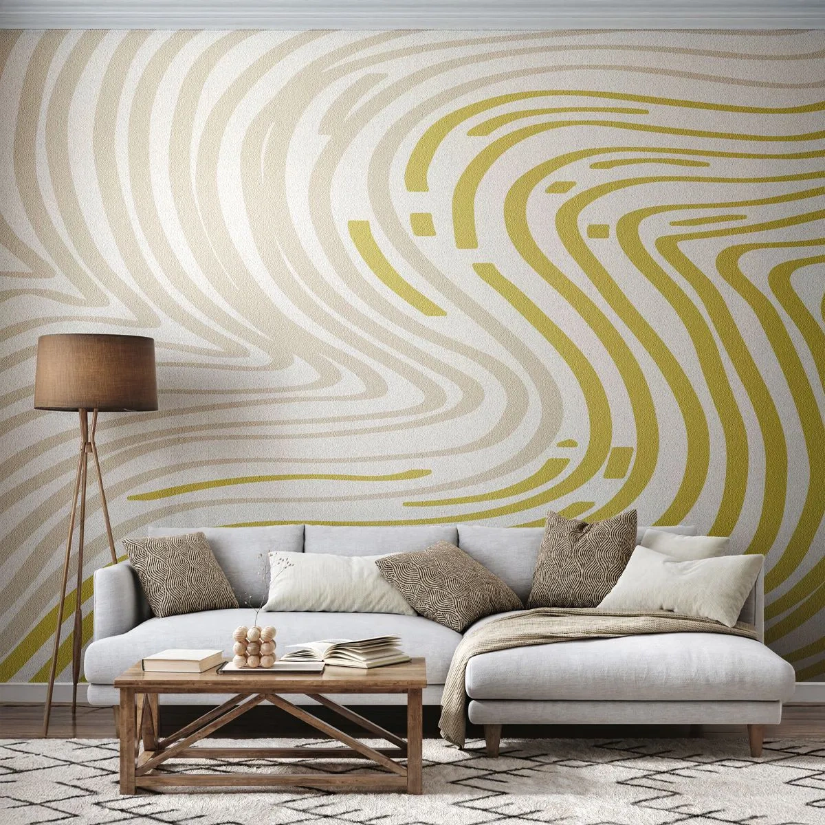 Photo Wallpaper Premium Canvas - Composition with a Gentle Curve - Minimalism, Piece, Bright - 250x175 cm