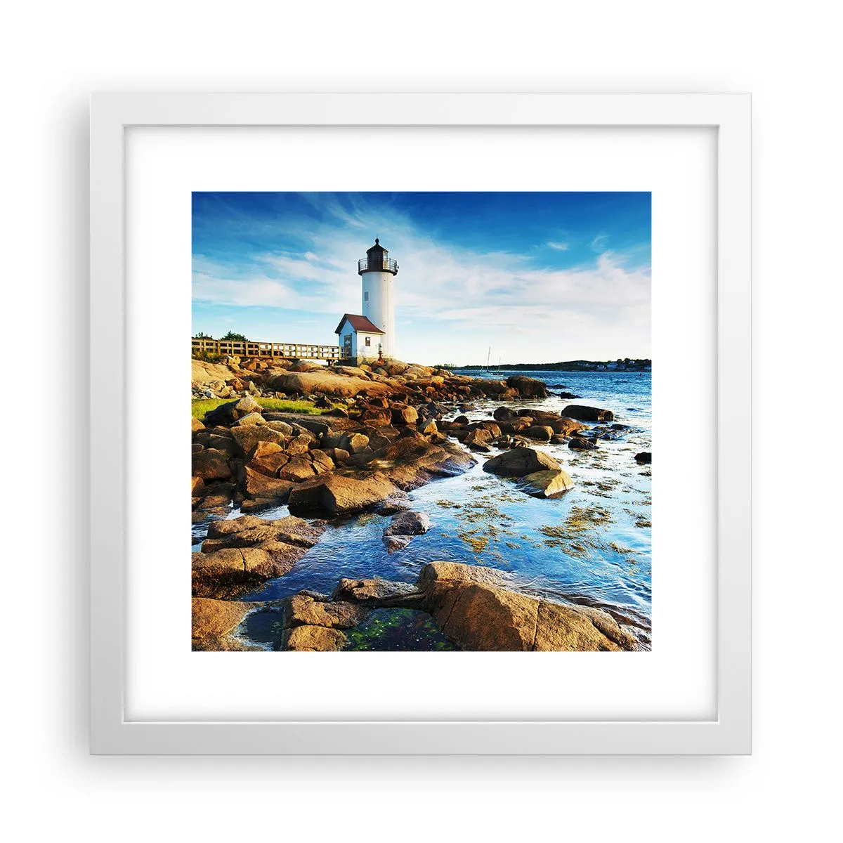 Poster in white frmae - Be Home Safe, I Am Waiting - 30x30 cm