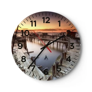 Wall clock - Clock on glass - Authentic, Not a Tourist Trap - 30x30 cm