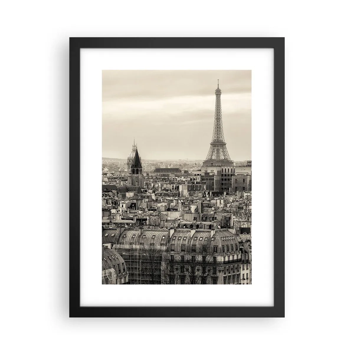 Poster in black frame - Over the Roofs of Paris - 30x40 cm