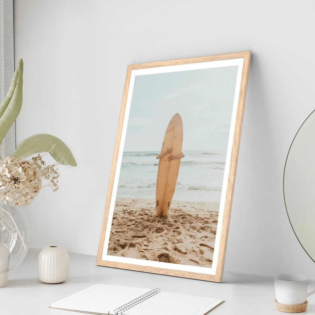 Poster in light oak frame - From Love for the Waves - 50x70 cm