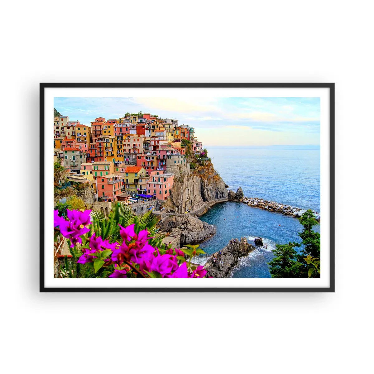 Poster in black frame - Laughing City - 100x70 cm