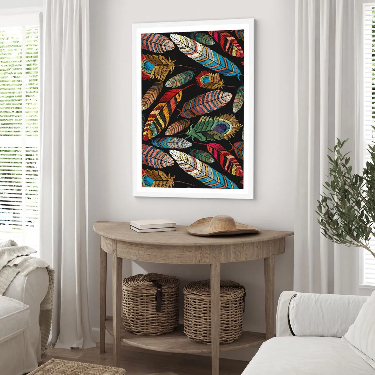 Poster in white frmae - Bird Carnival - 40x50 cm