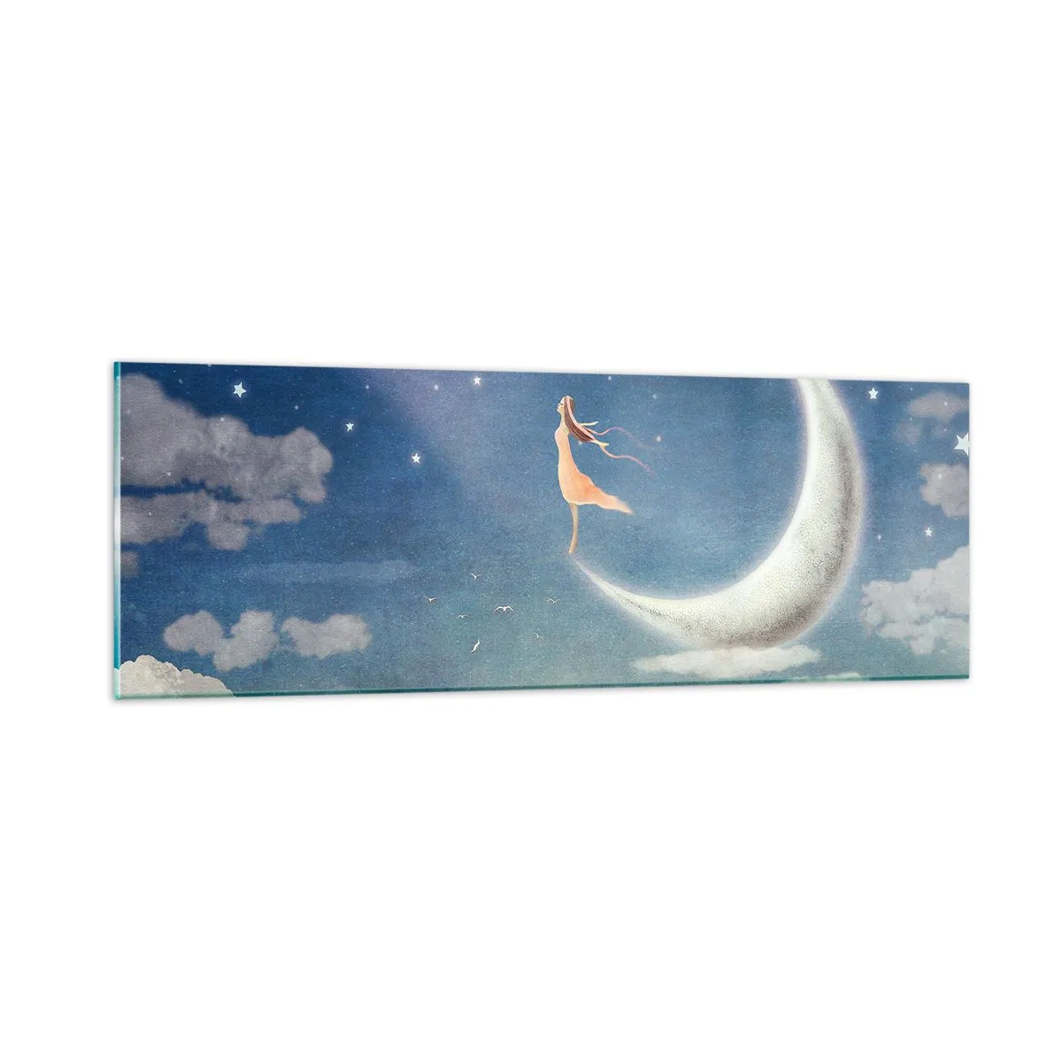 Glass picture - Blue Suitor - 90x30 cm