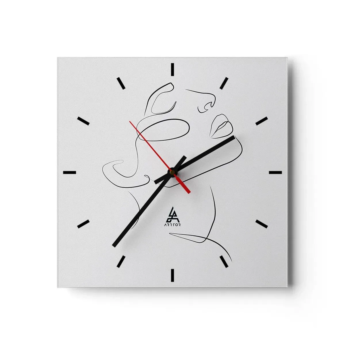 Wall clock - Clock on glass - Meanders of a Dream - 30x30 cm