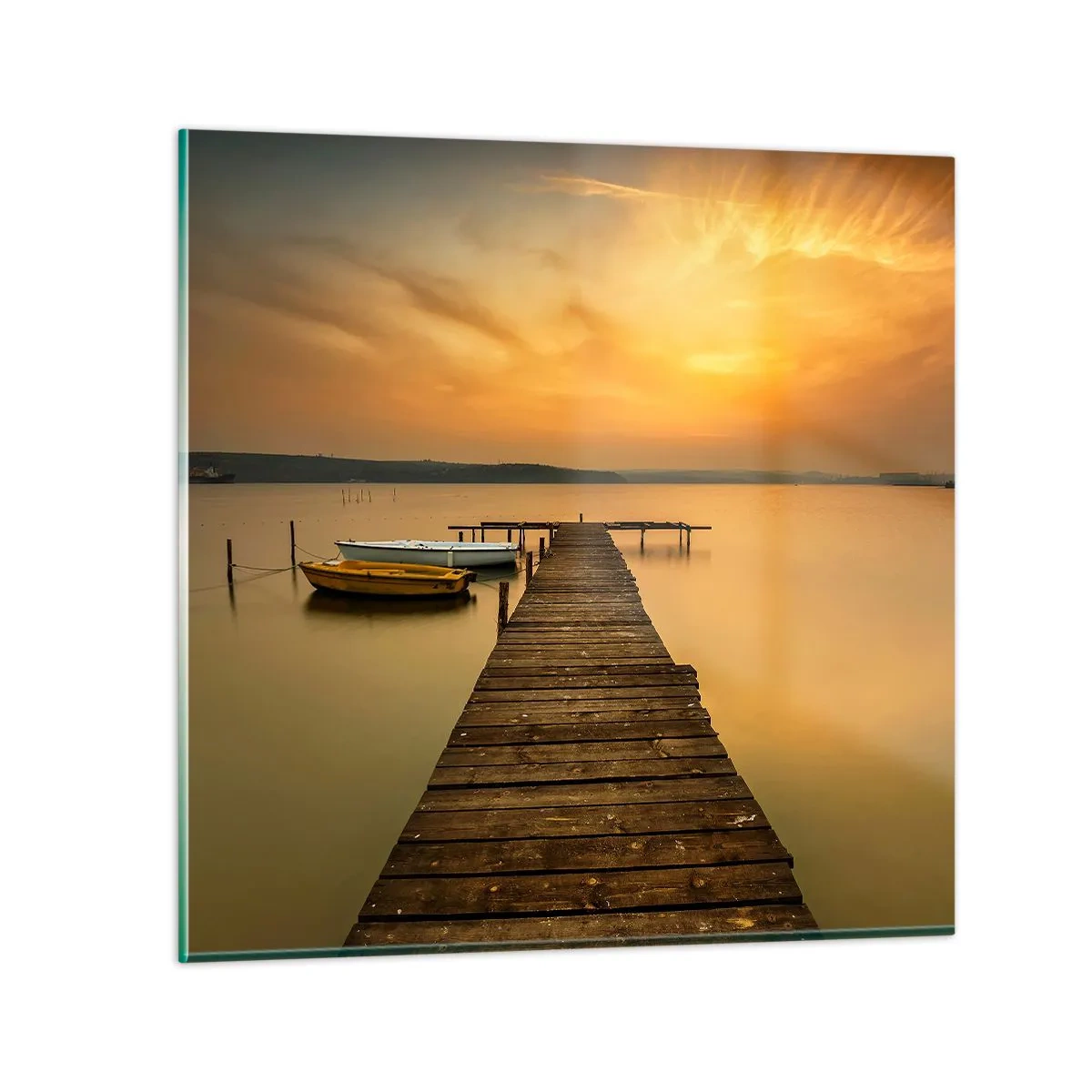 Glass picture - I Will Open up Golden Sky before You - 40x40 cm