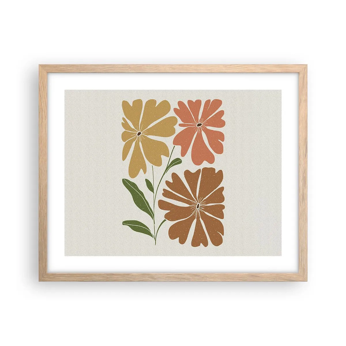 Poster in light oak frame - Nature and Geometry - 50x40 cm