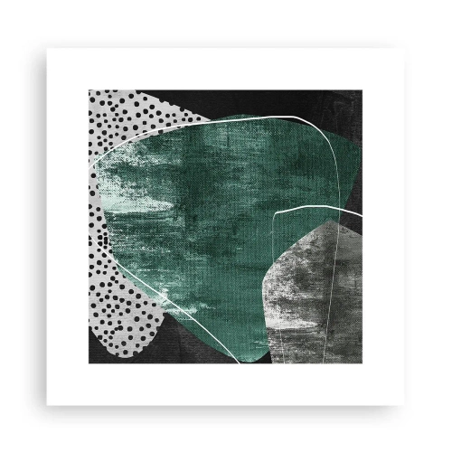 Poster - Colourful Abstract with a Golden Petal - 30x30 cm