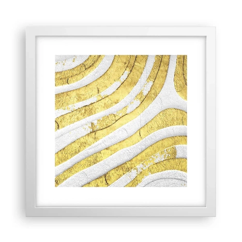 Poster in white frmae - Composition in White and Gold - 30x30 cm