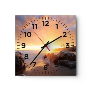 Wall clock - Clock on glass - Shiny Breeze of the Evening - 30x30 cm