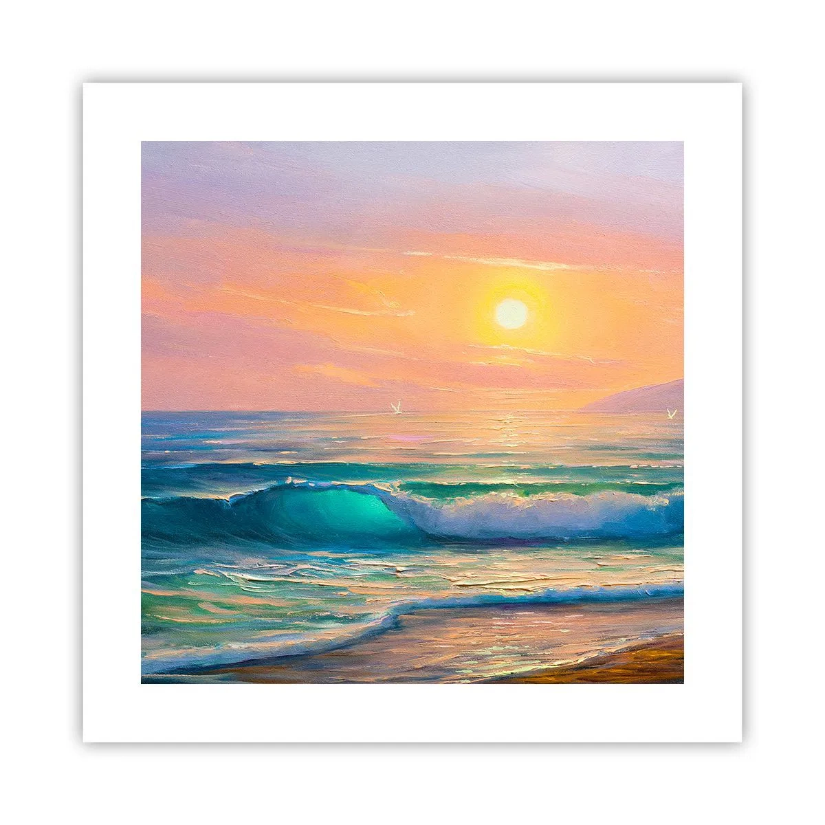 Poster - Turquoise Song of the Waves - 40x40 cm