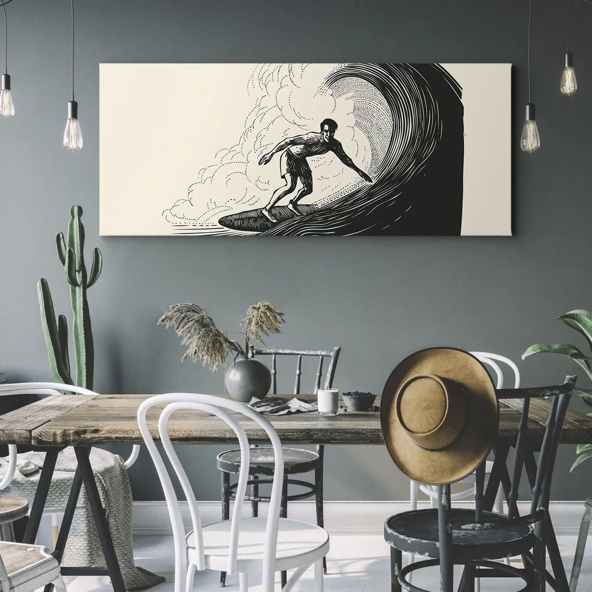 Canvas picture - King of the Wave - 160x50 cm