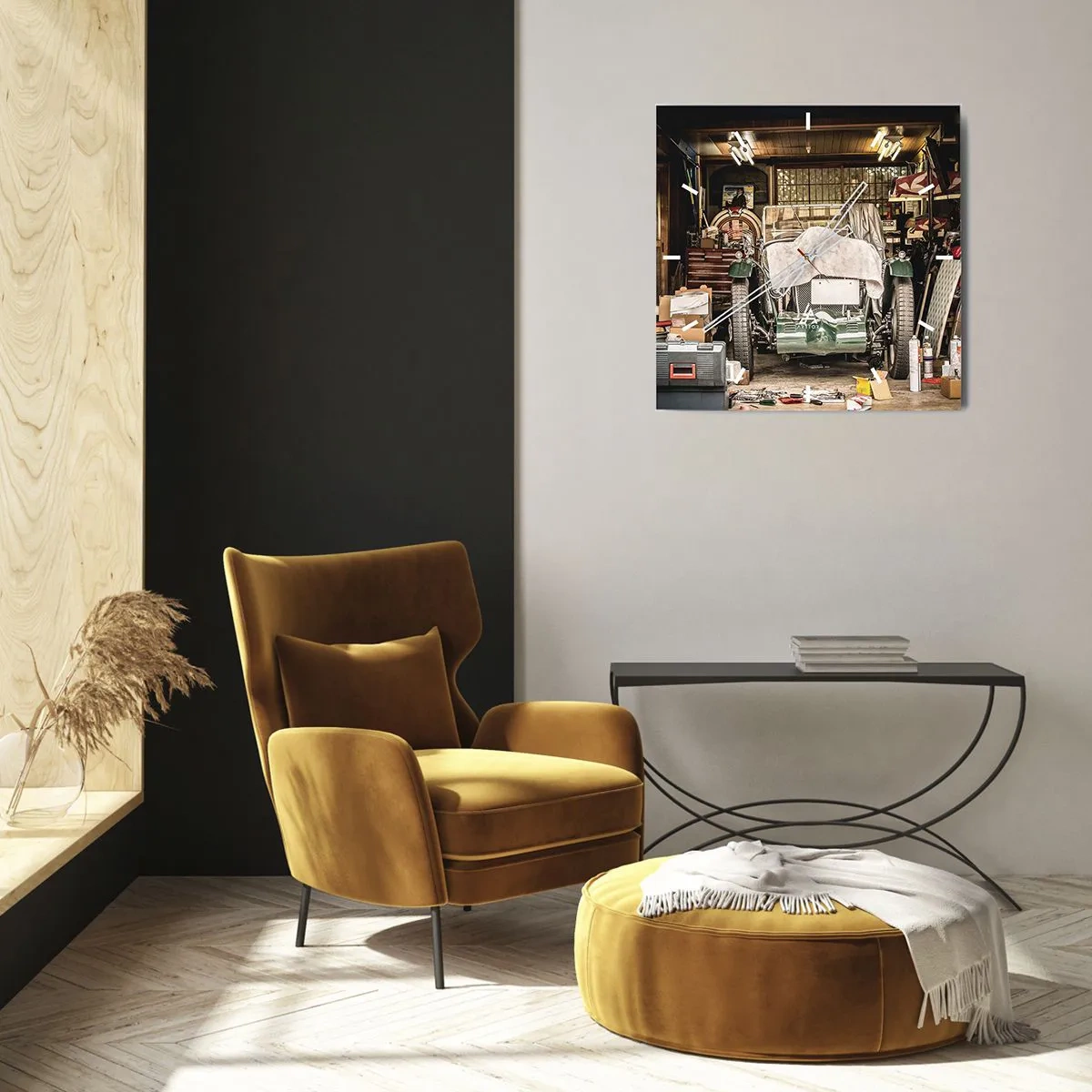 Wall clock - Clock on glass - Back to the Past - 40x40 cm