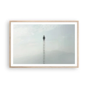 Poster in light oak frame - Rise above It - 91x61 cm