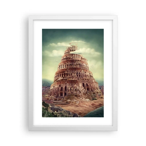 Poster in white frmae - Tower of Babel - 30x40 cm