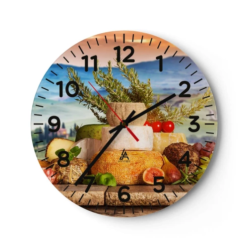 Wall clock - Clock on glass - Italian Joie de Vivre - 30x30 cm