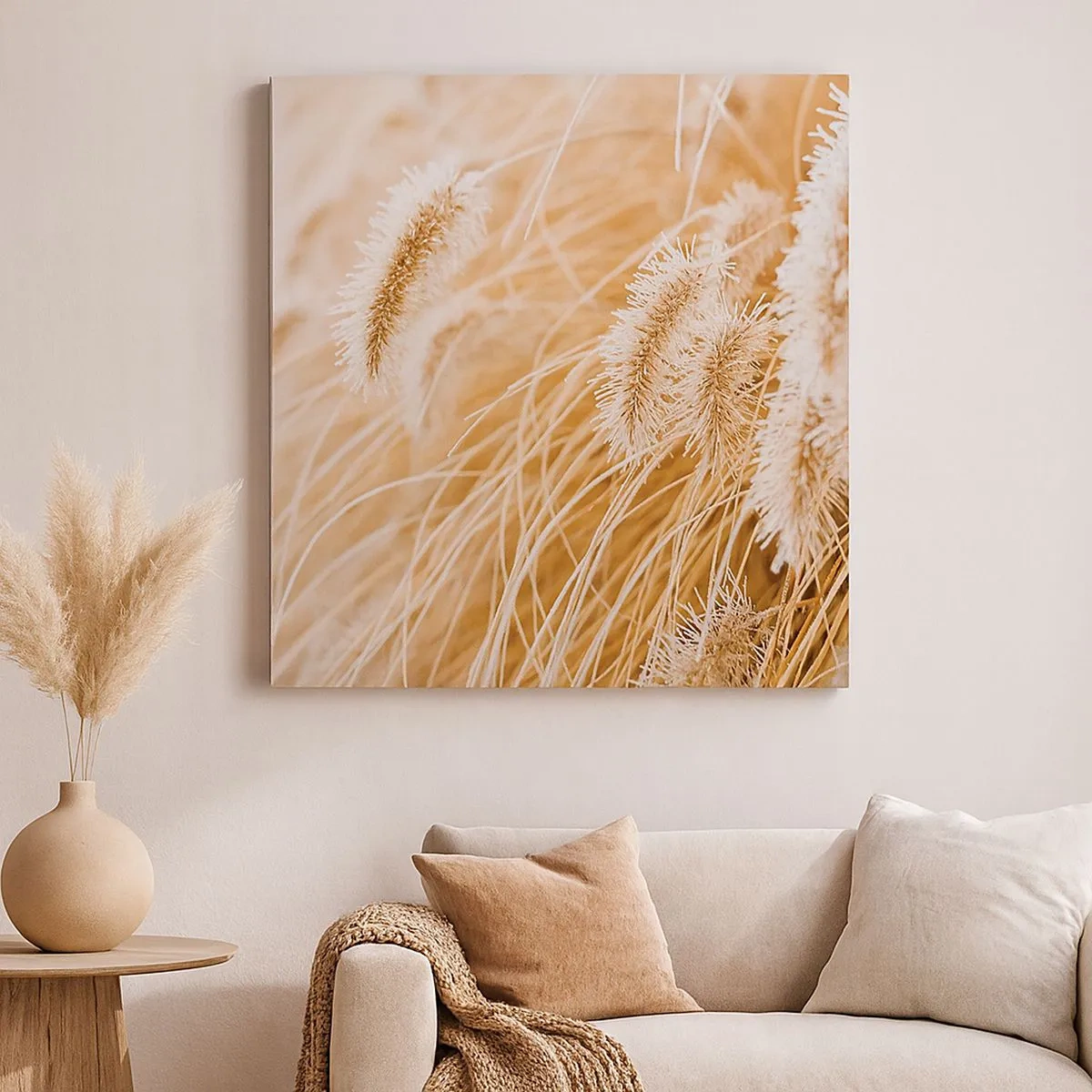 Canvas picture - Golden Rustling of Grass - 30x30 cm