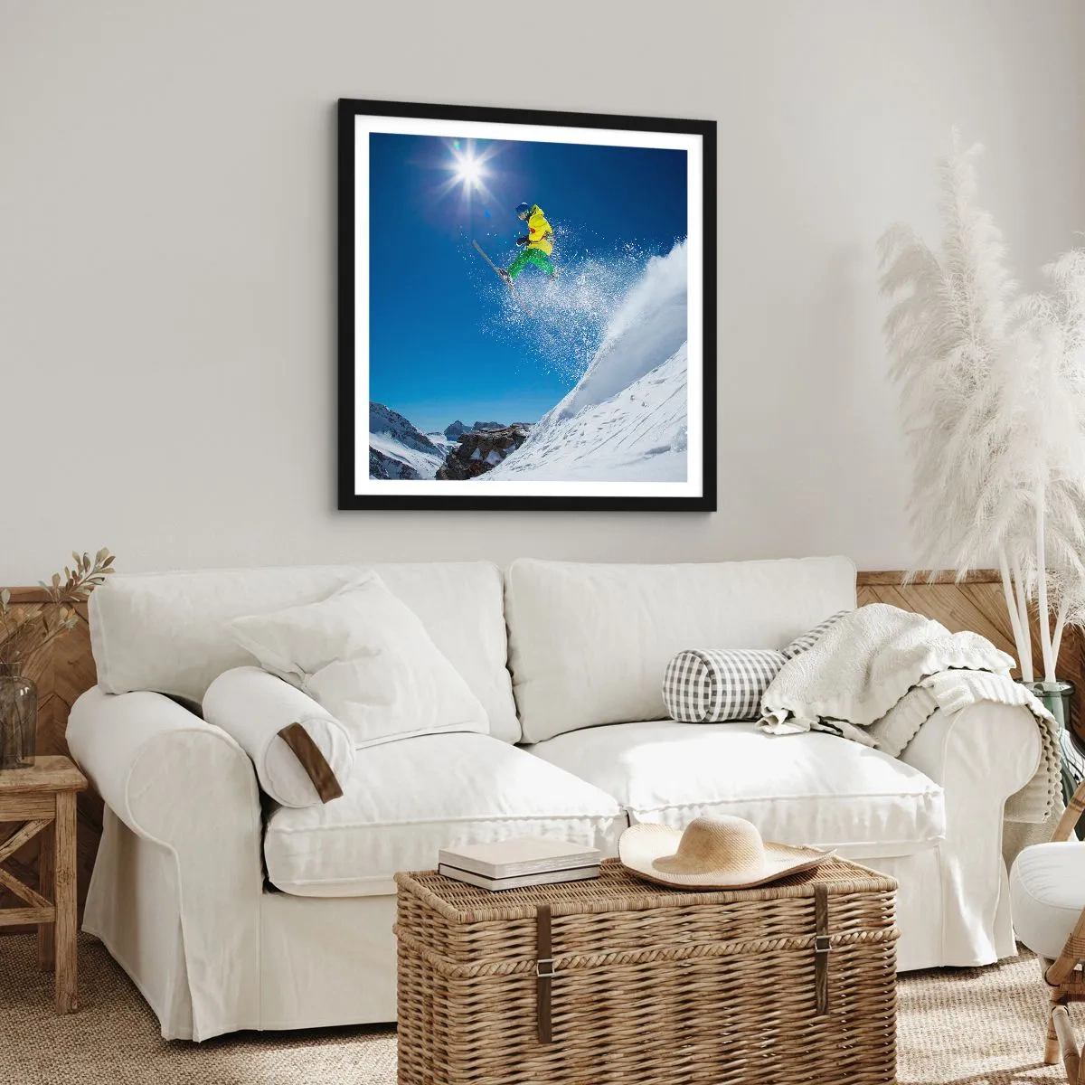 Poster in black frame - Dancing with the Mountains - 30x30 cm