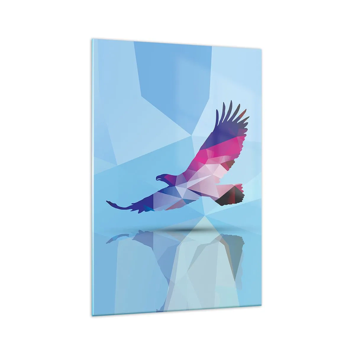 Glass picture - Eagle in a Lilac Crystal - 70x100 cm
