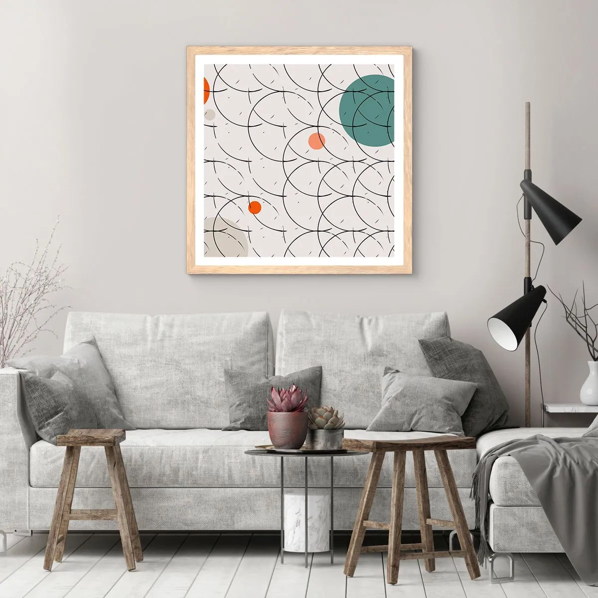Poster in light oak frame - In the Spirit of Pop-art - 30x30 cm