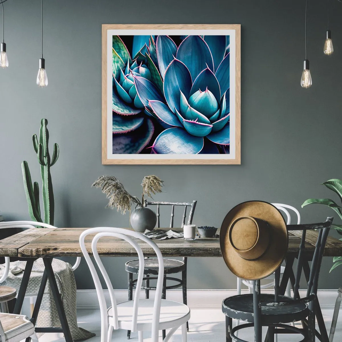 Poster in light oak frame - Vital Strength - 30x30 cm