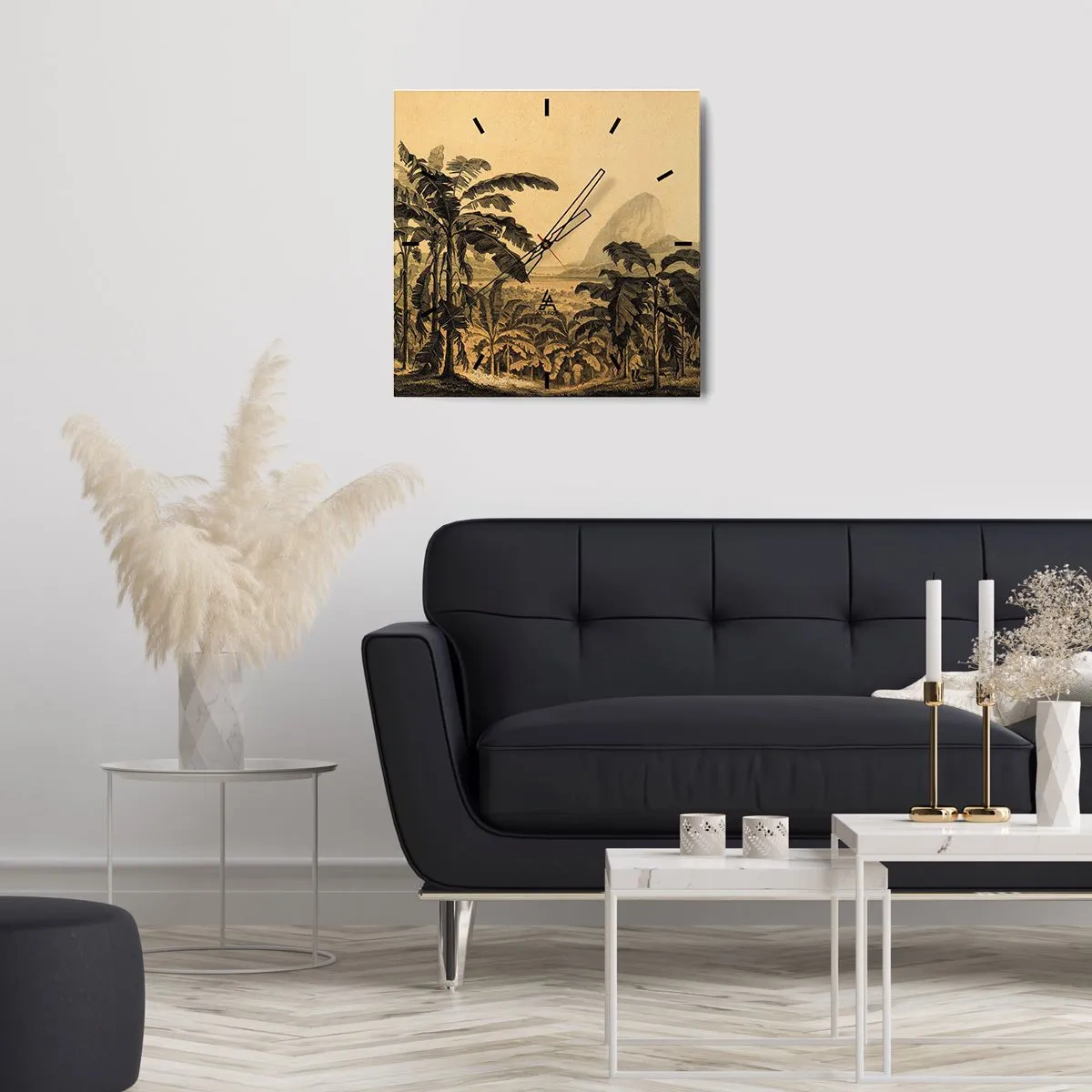 Wall clock - Clock on glass - In Colonial Character - 40x40 cm
